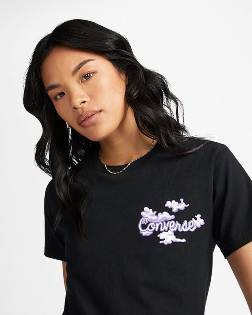 Women's Converse Dreamer Graphic T-Shirts Black | AU C9165Y